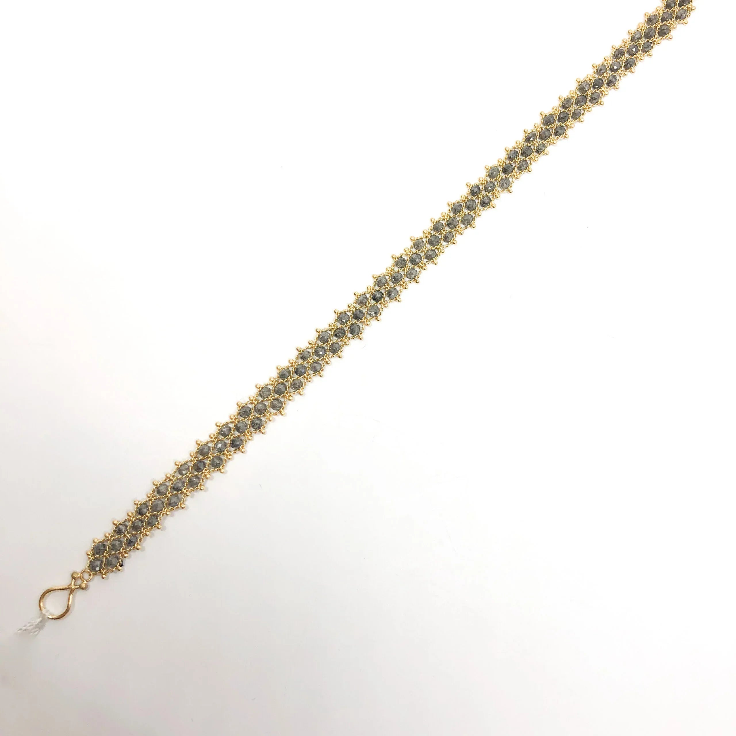 Grey Diamond Textile Bracelet