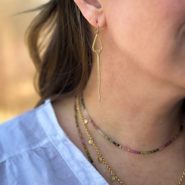 18k Knotted Pear Shape Earrings