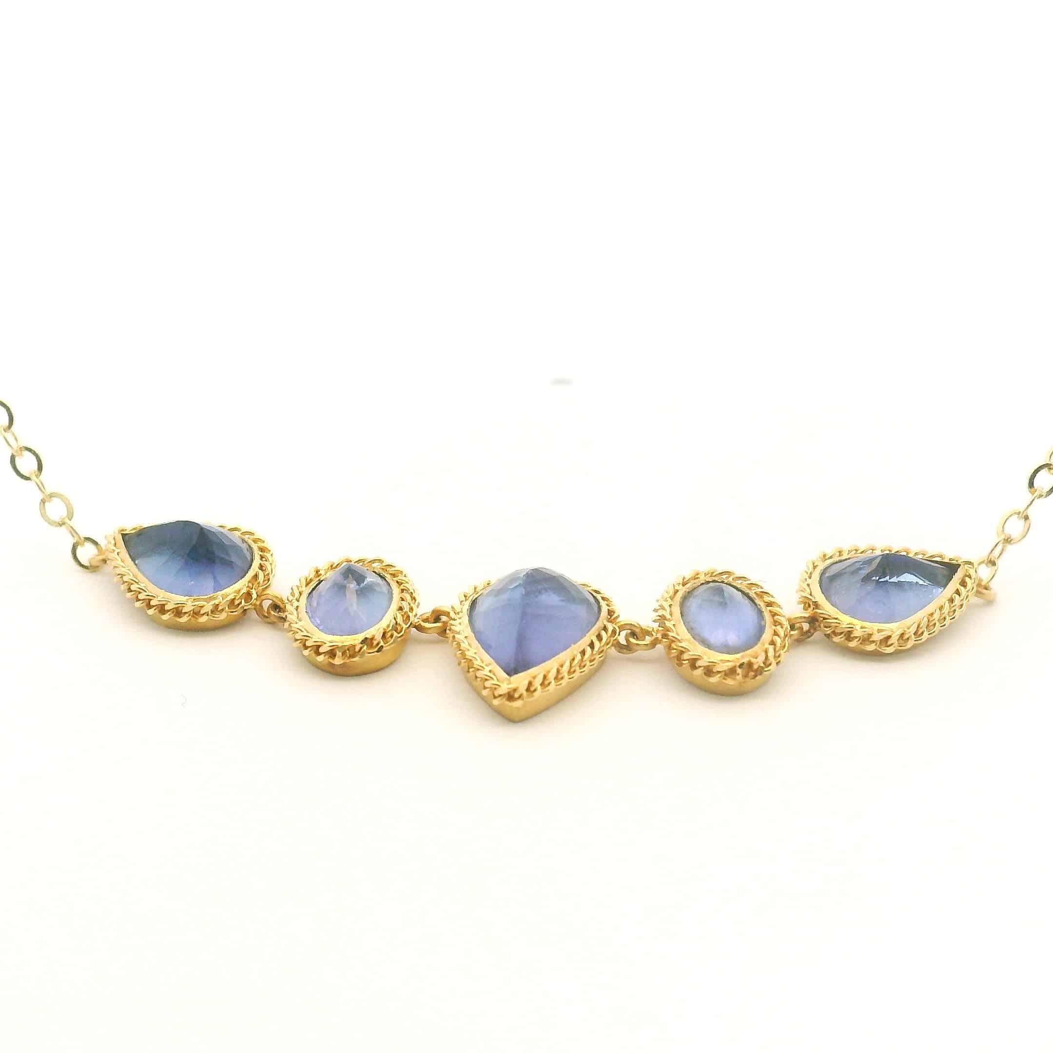 18 Karat Yellow Gold Tanzanite Necklace