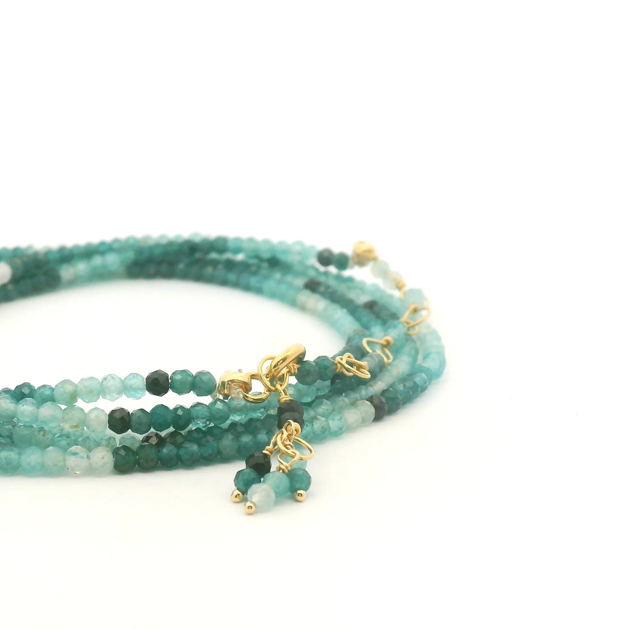 Teal Granidierite Wrap Bracelet