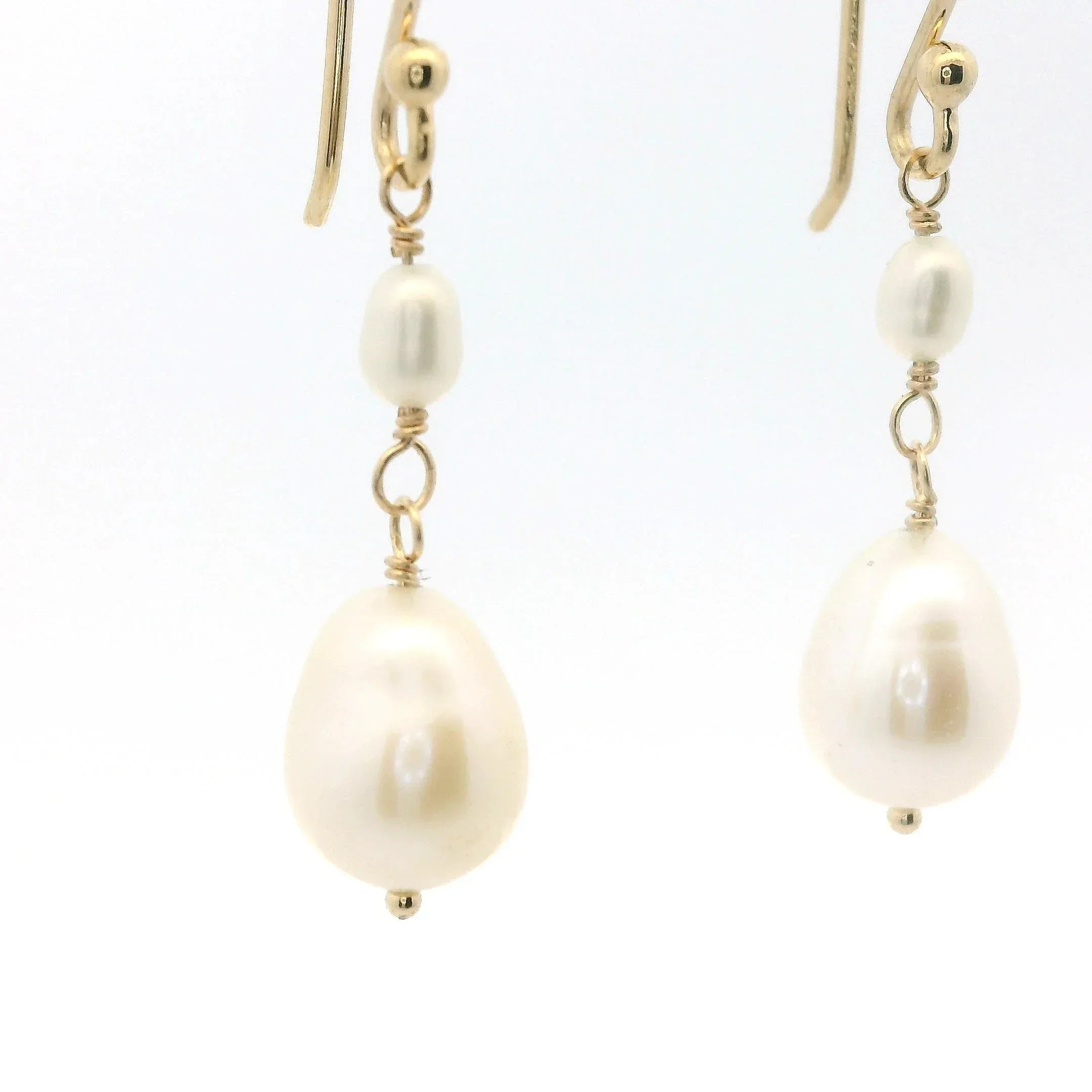 Double Oval Pearl Earrings