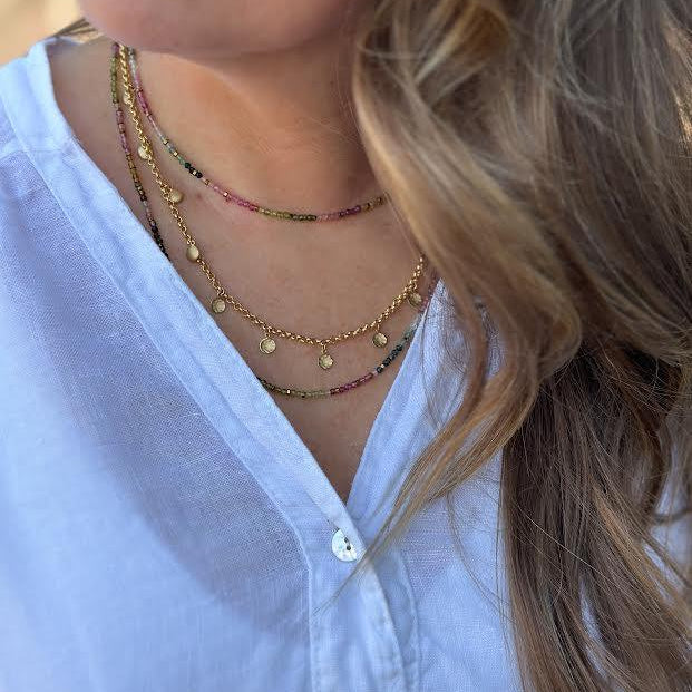Yellow Gold Disk Necklace