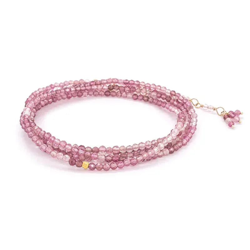Pink Tourmaline Wrap Bracelet.