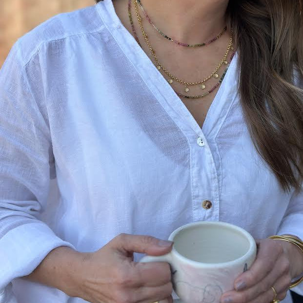 Yellow Gold Disk Necklace
