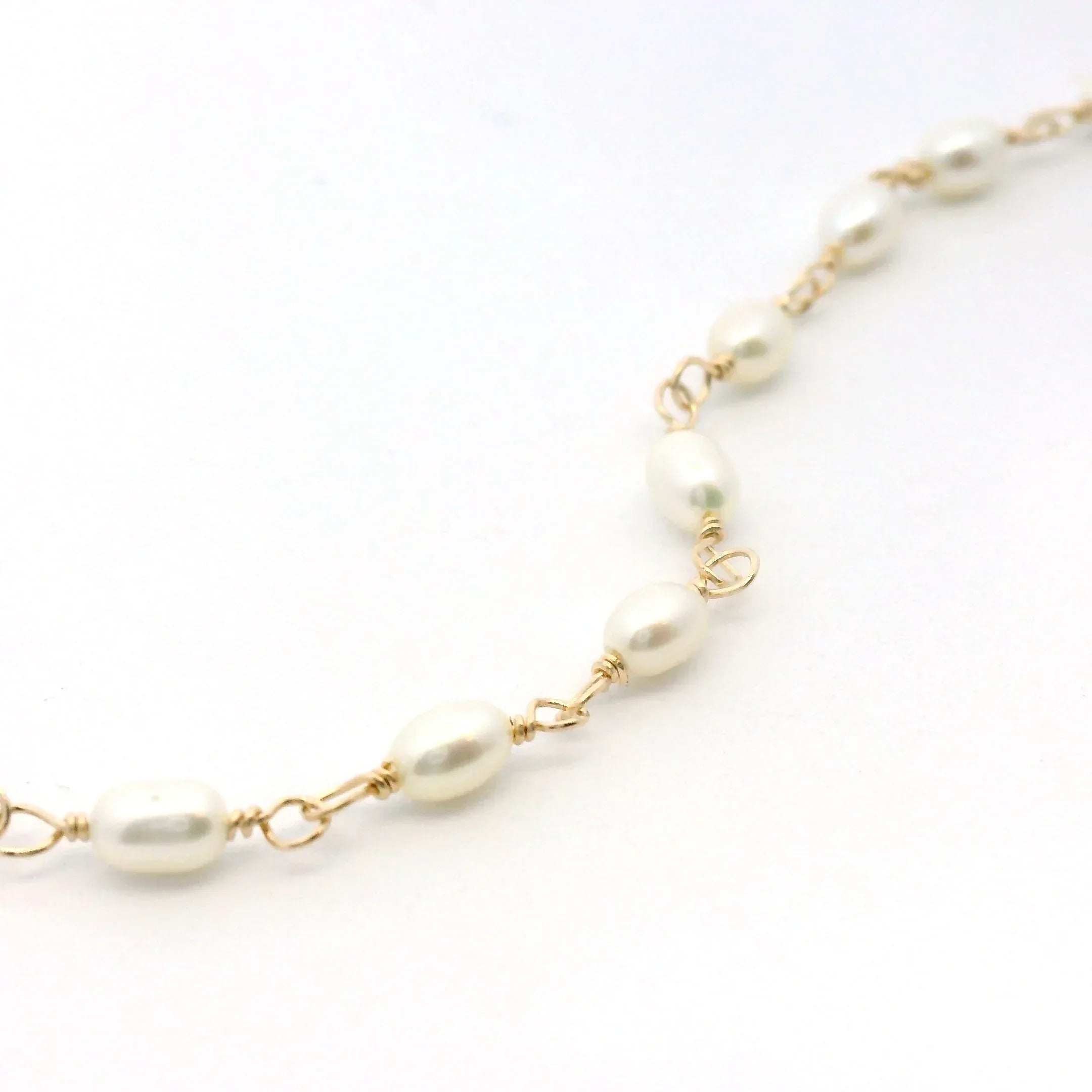 Freshwater Oval Pearl Necklace