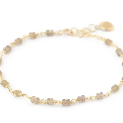 Champagne Garnet and Yellow Gold Bracelet