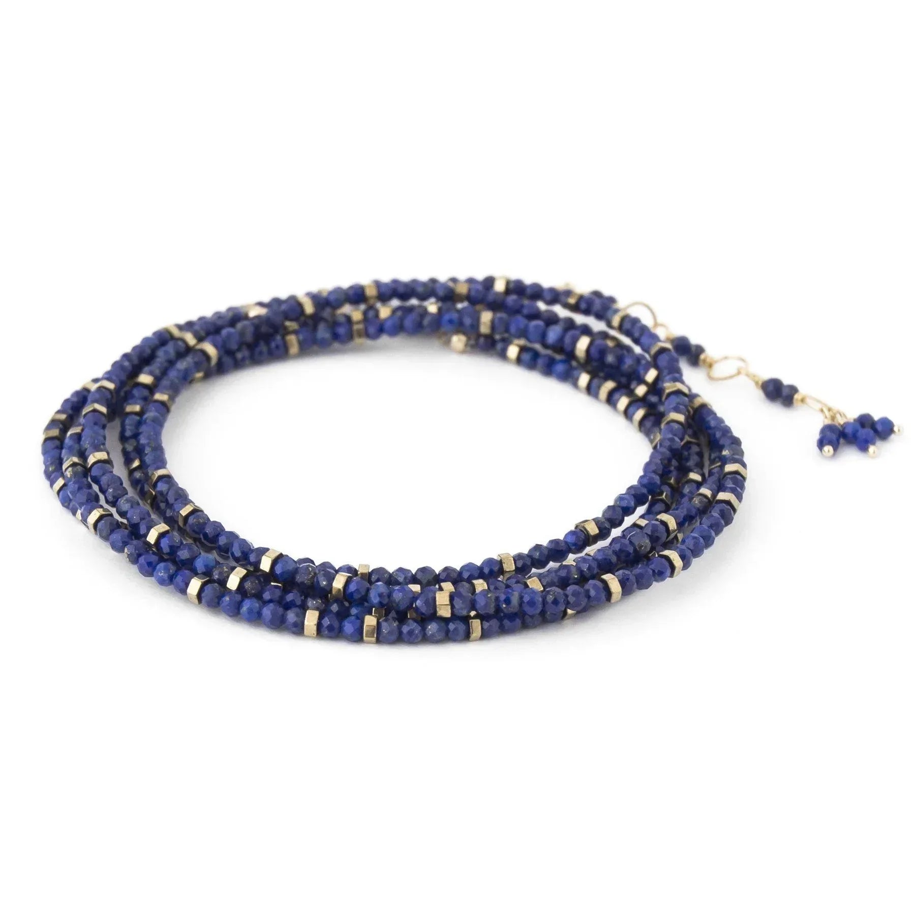 Lapis and Square Pyrite Confetti Wrap