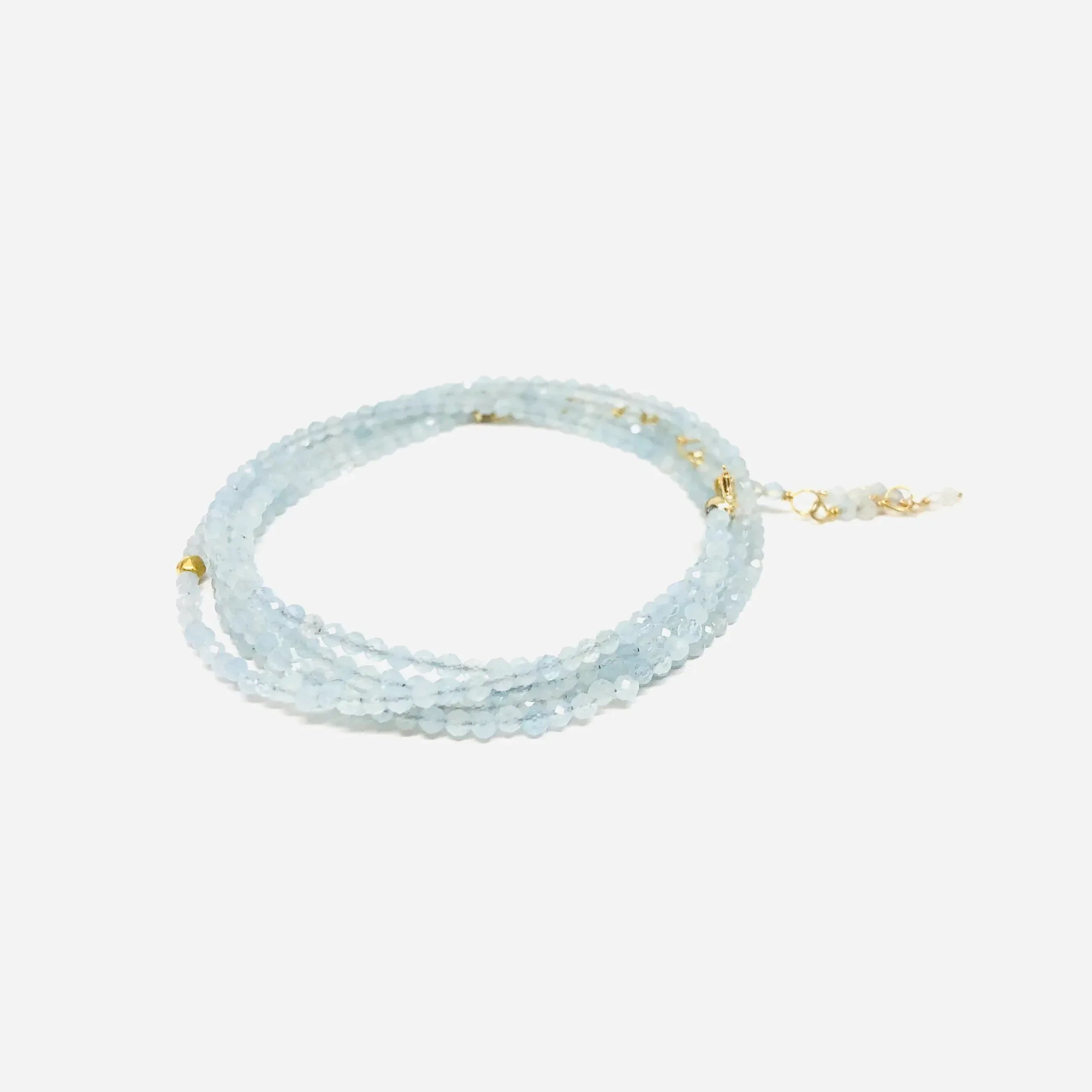Yellow Gold and Aquamarine Wrap Bracelet