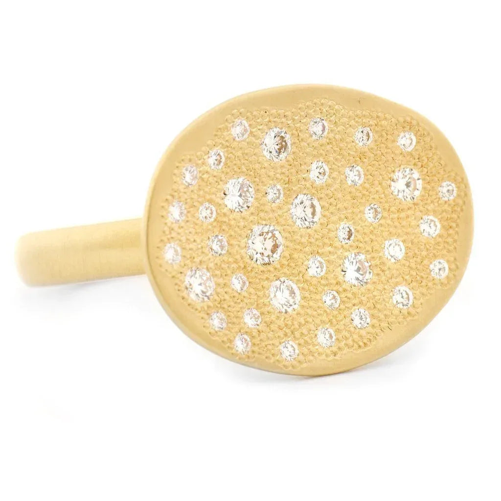 Oblong Stardust Ring - 18K Yellow Gold