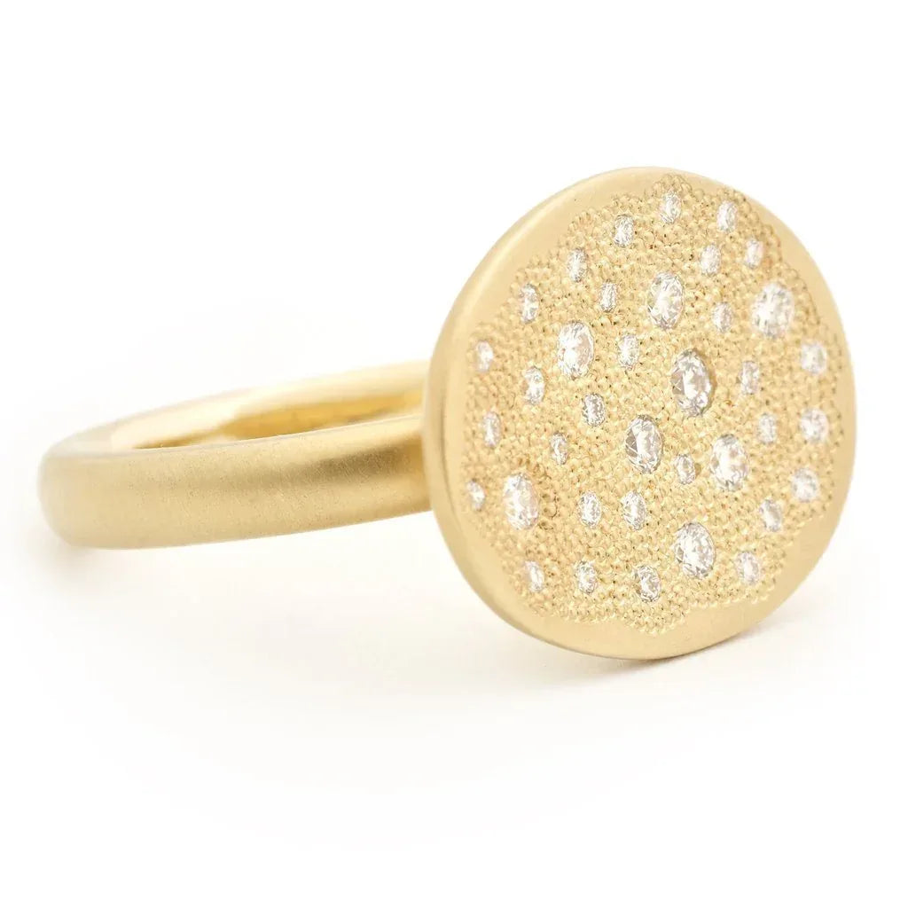 Oblong Stardust Ring - 18K Yellow Gold