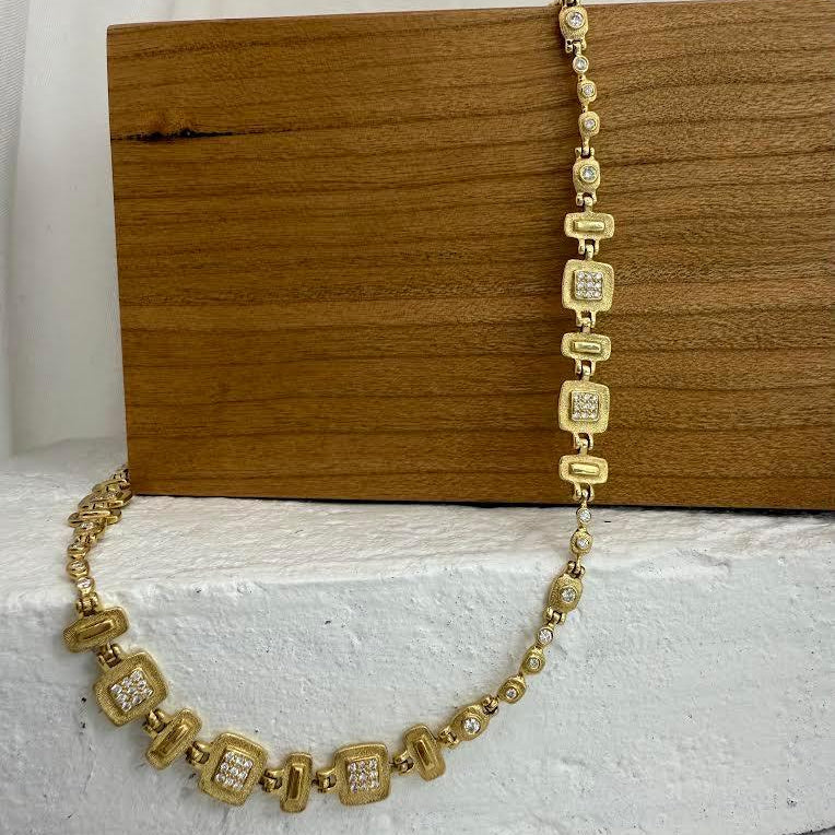 Venice Yellow Gold and Diamond Necklace