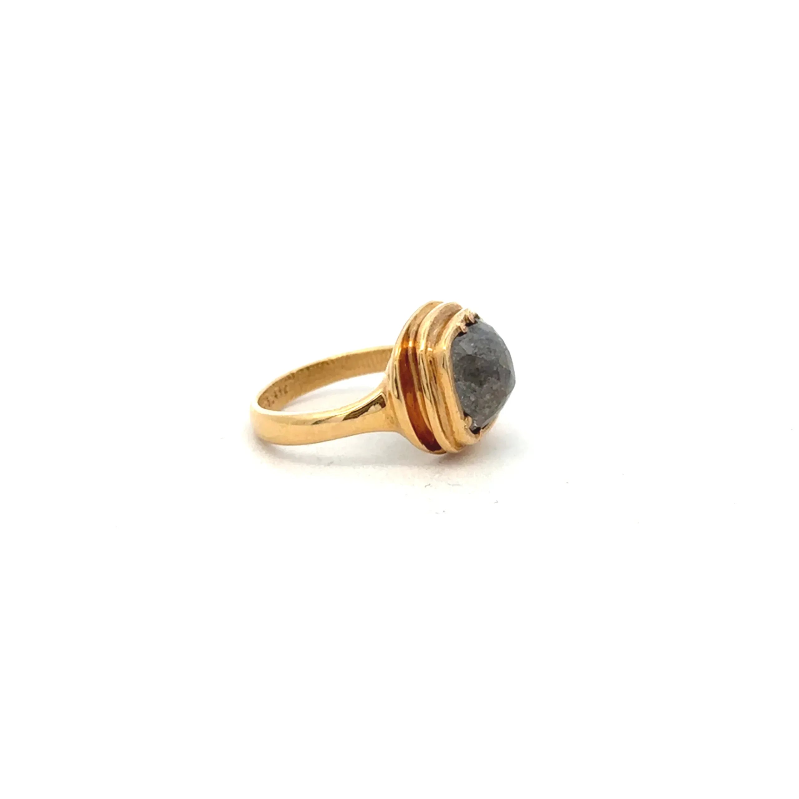 Gold Tiered Bezel Brown Diamond Ring