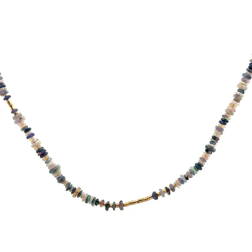 18 karat Yellow Gold and Opal Beaded Necklace