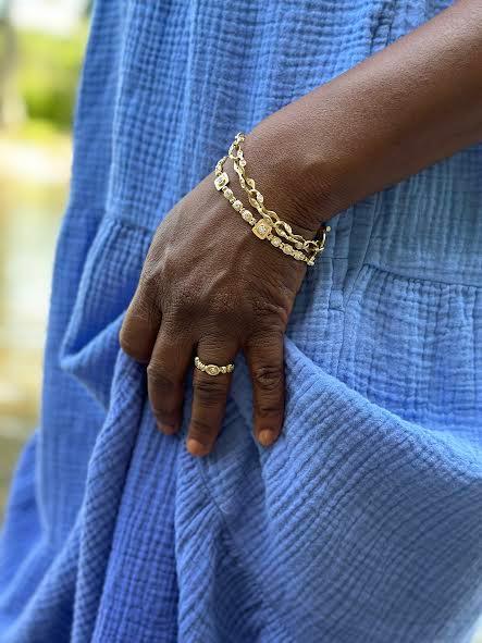 Yellow Gold and Diamond Squares Bracelet