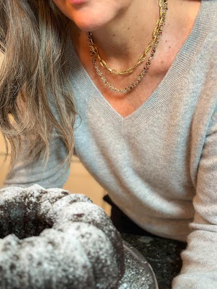 18 karat Yellow Gold Textured Link Necklace