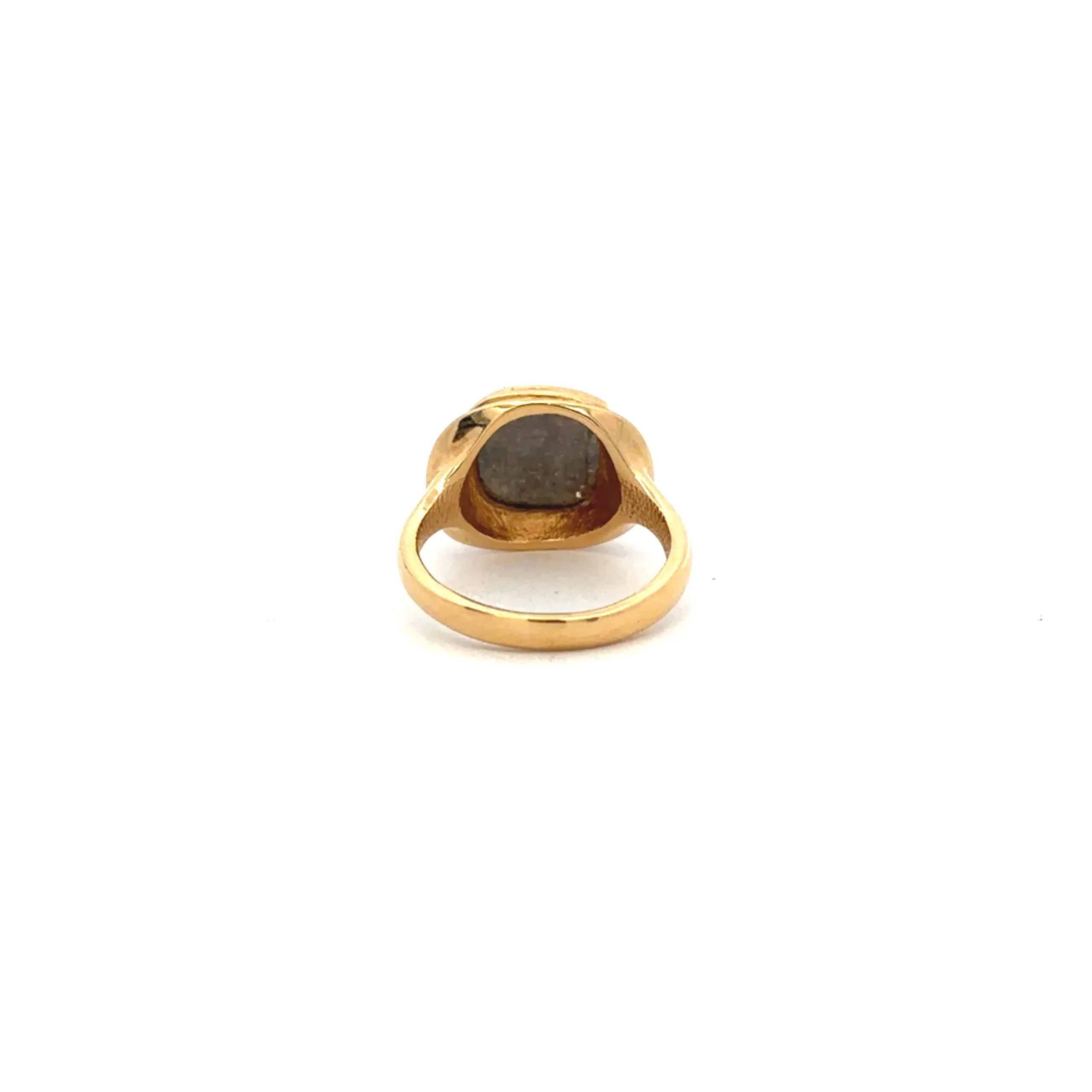 Gold Tiered Bezel Brown Diamond Ring