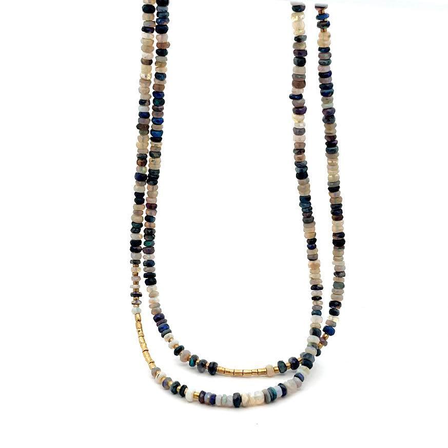 Australian Opal and 18 karat Yellow Gold Necklace