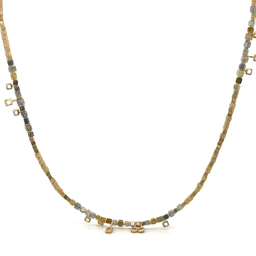 18 karat Yellow Gold and Diamond Long Shadows Necklace, 17.5"