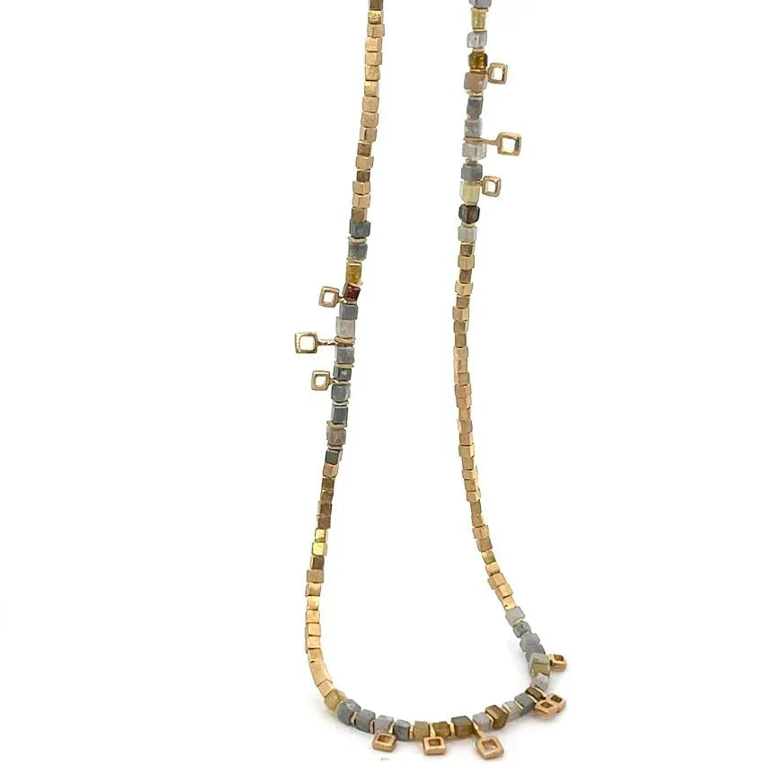 18 karat Yellow Gold and Diamond Long Shadows Necklace, 17.5"