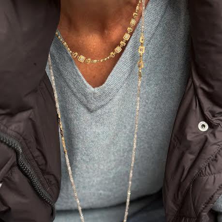 Venice Yellow Gold and Diamond Necklace
