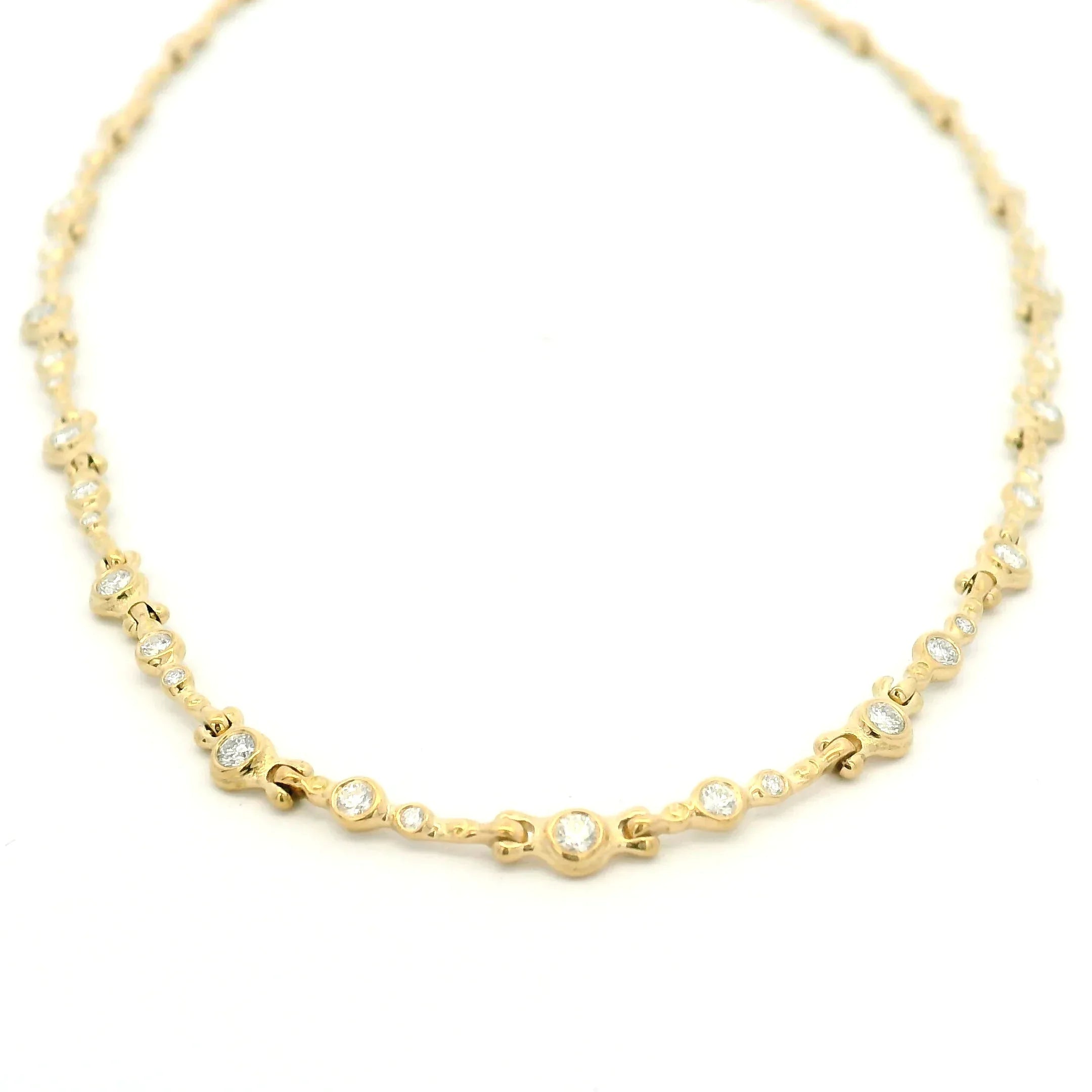 Yellow Gold and Diamond Choker Necklace