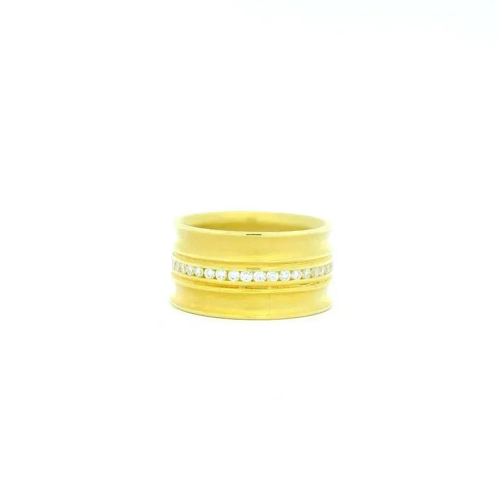 Yellow Gold and Diamond Double Curve Band