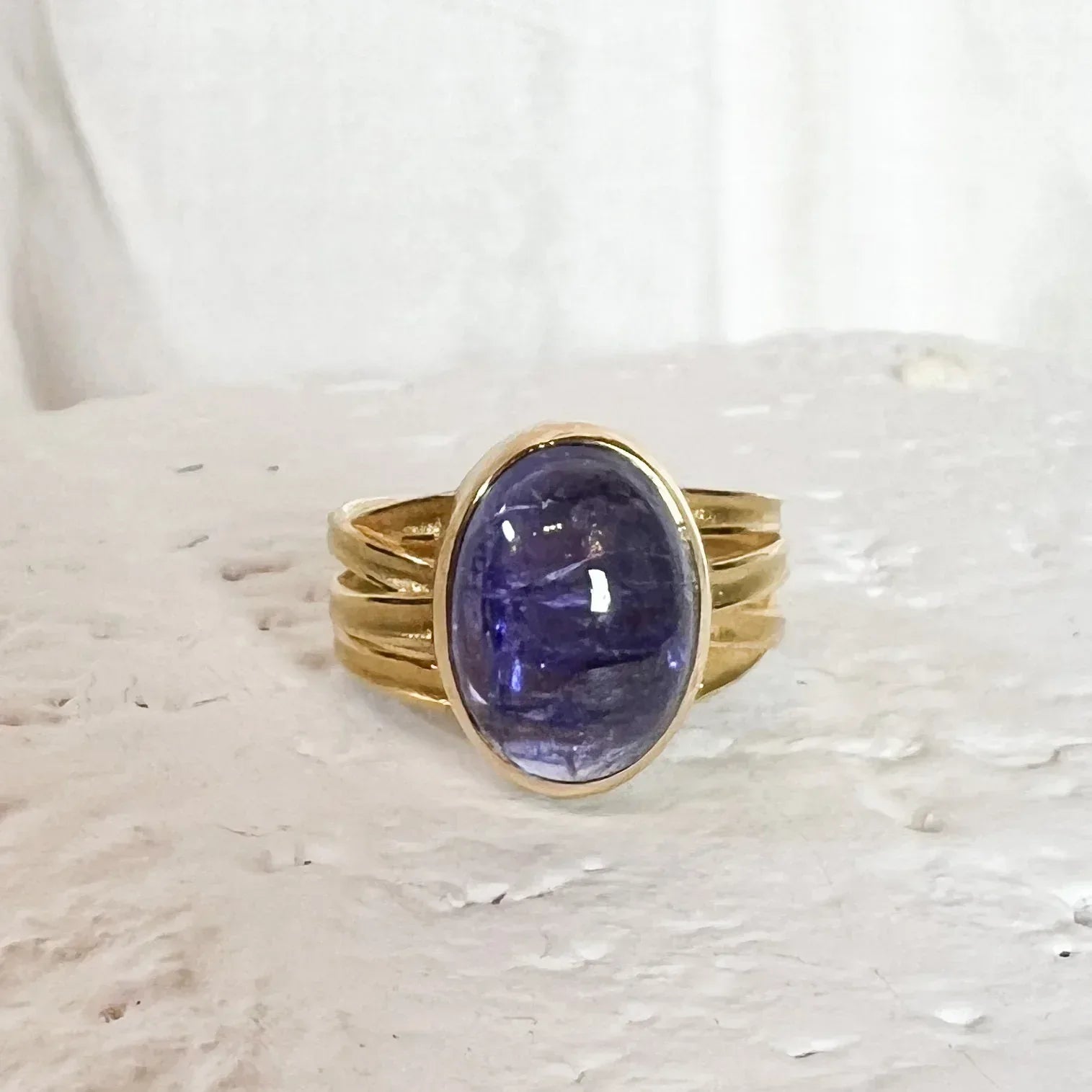 Yellow Gold and Tanzanite Ring