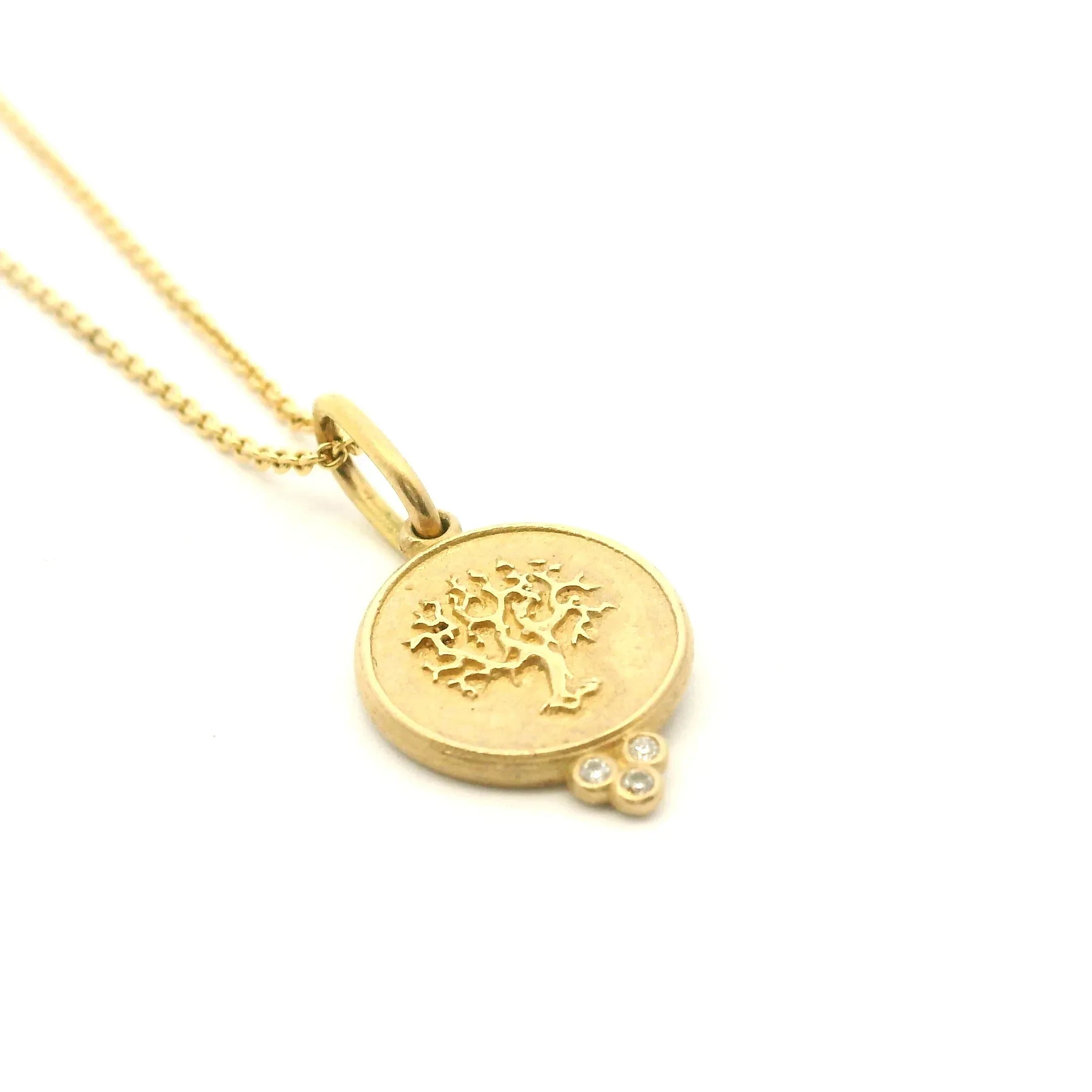 14 Karat Yellow Gold Tree of Life Charm