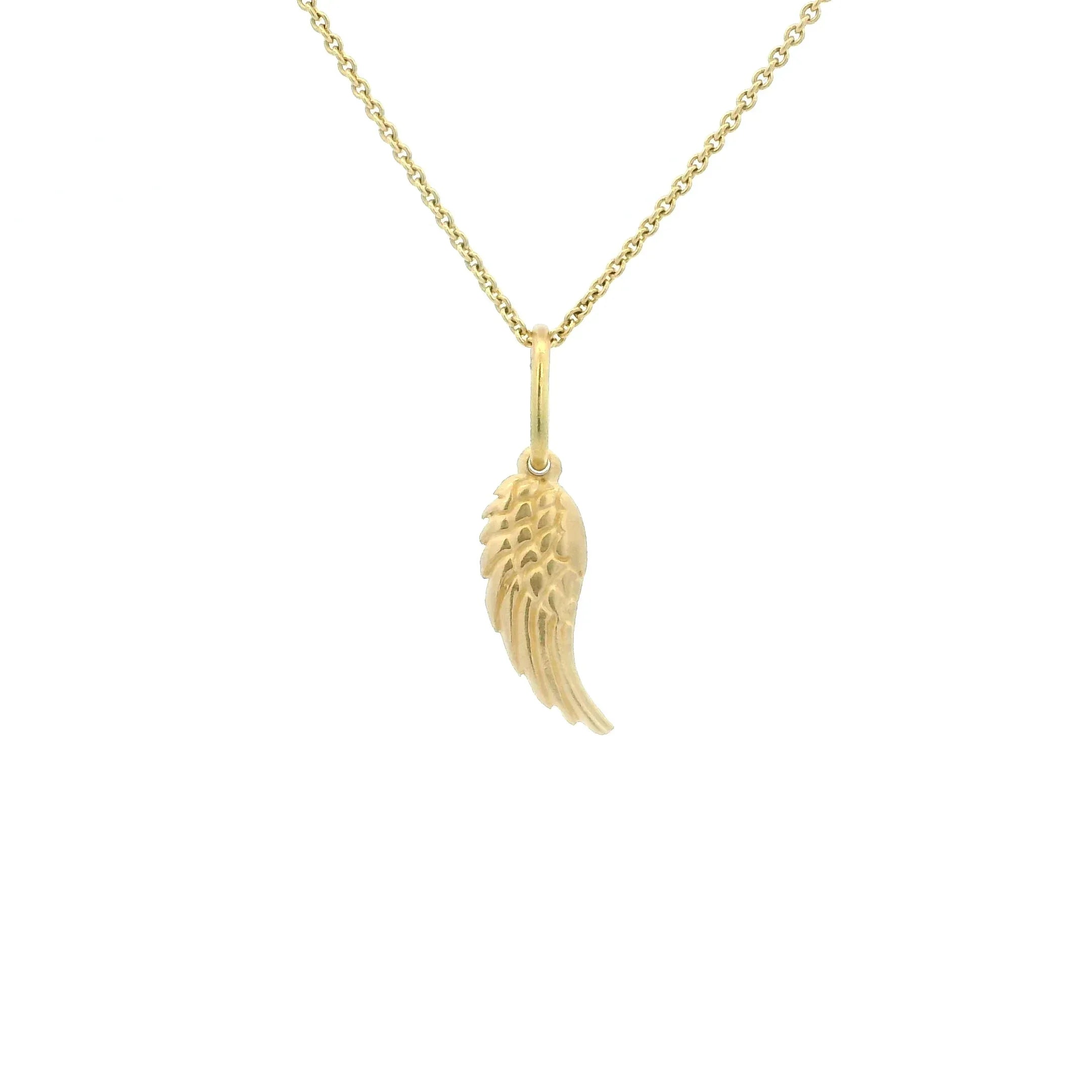 14 Karat Yellow Gold Tiny Feather Charm