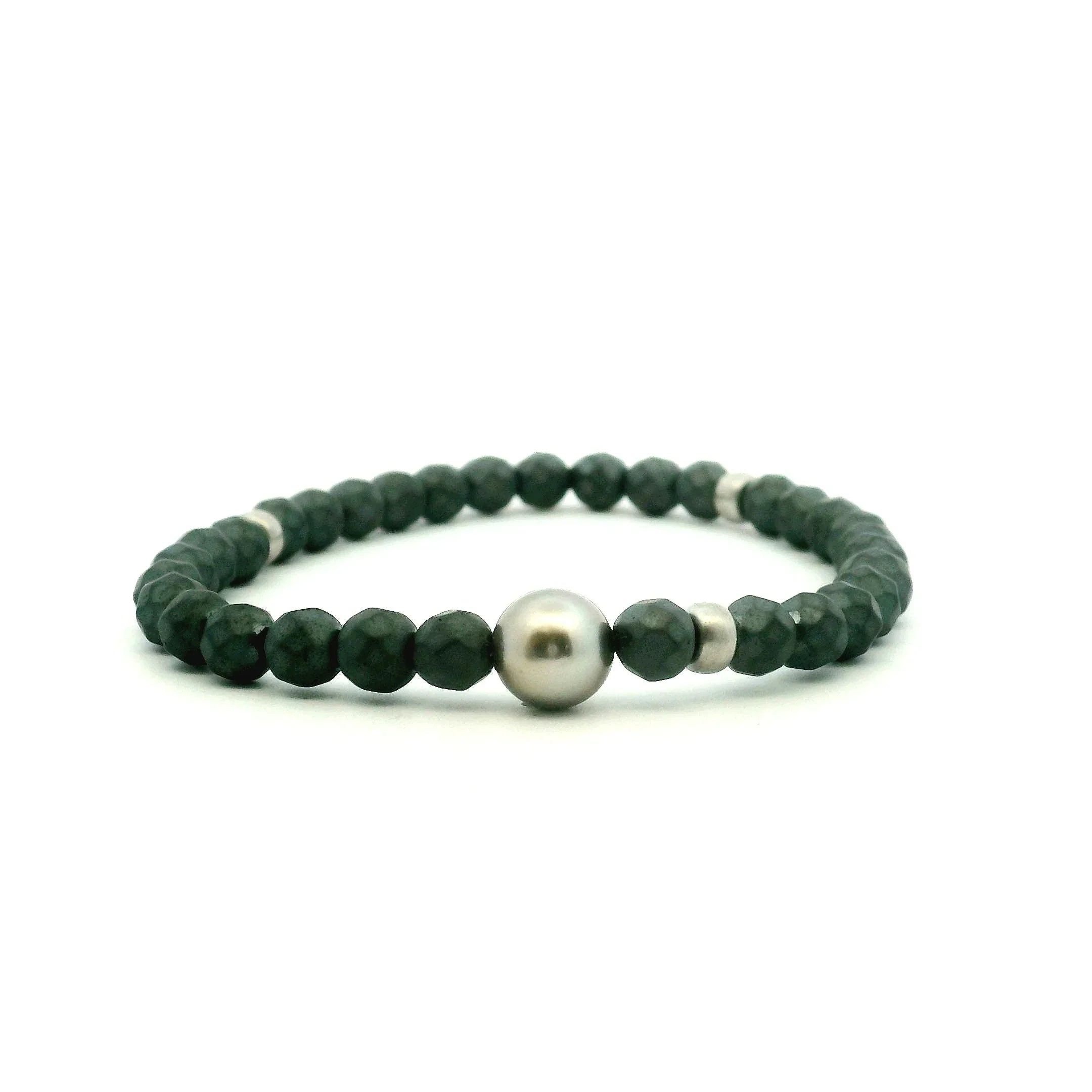 Hematite and Tahitian Pearl Bracelet