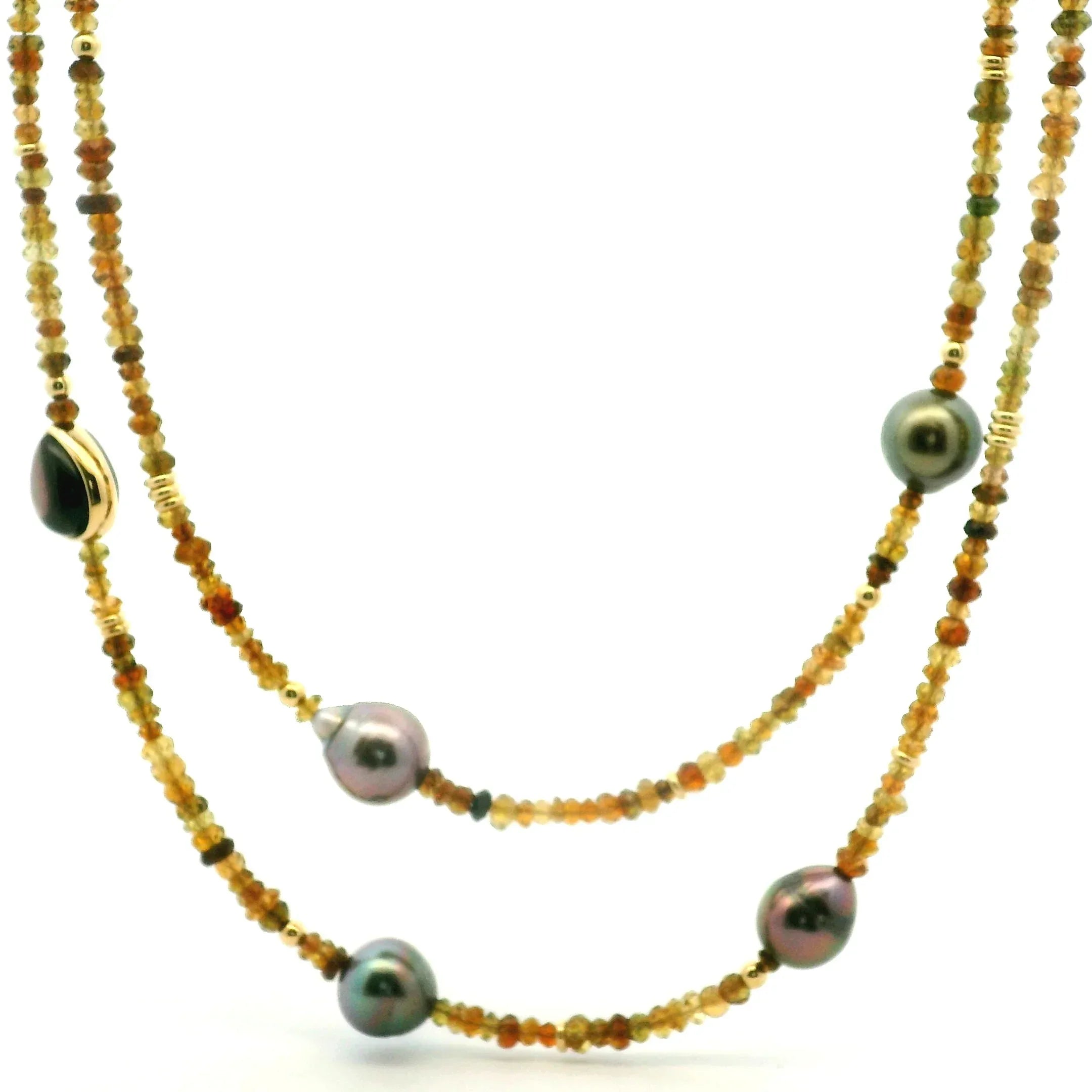 Tourmaline and Tahitian Pearl Necklace