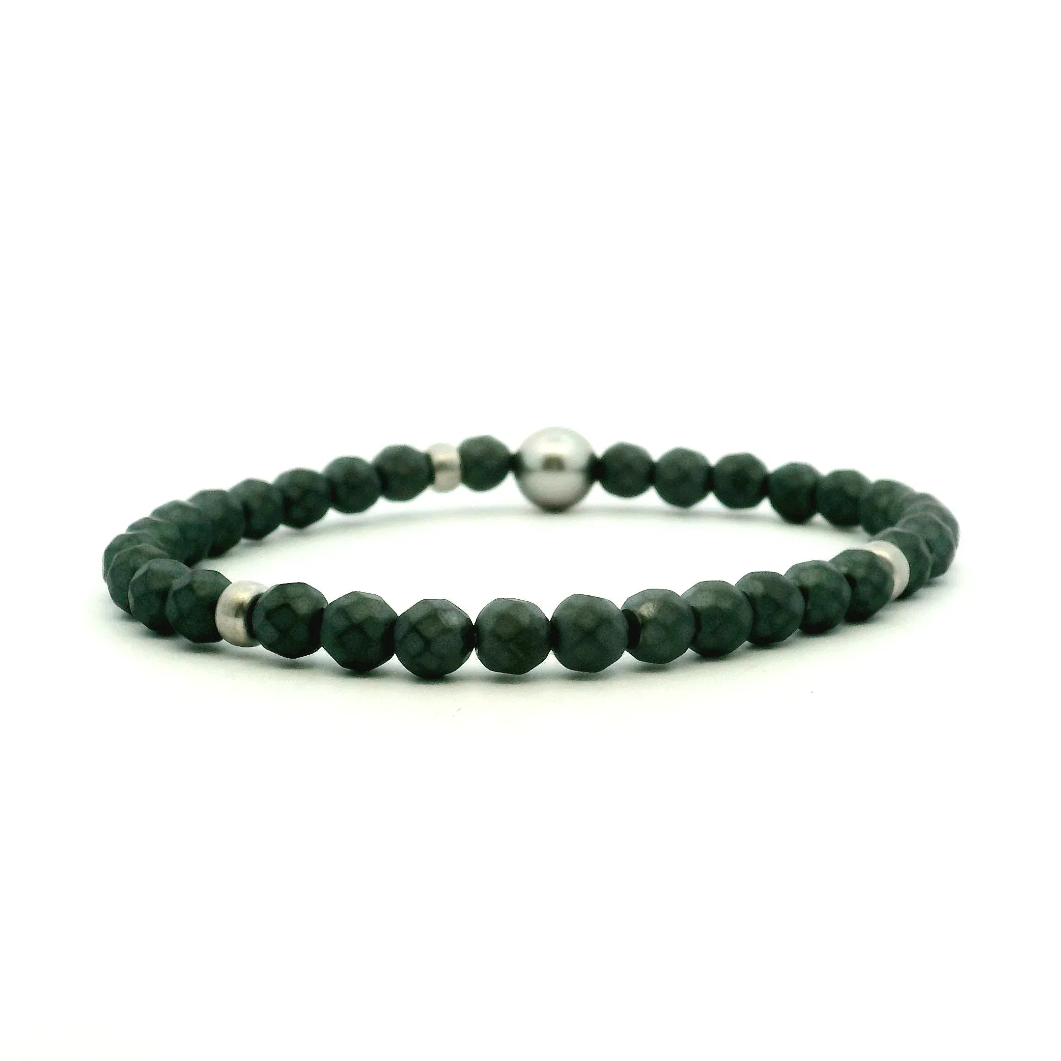 Hematite and Tahitian Pearl Bracelet