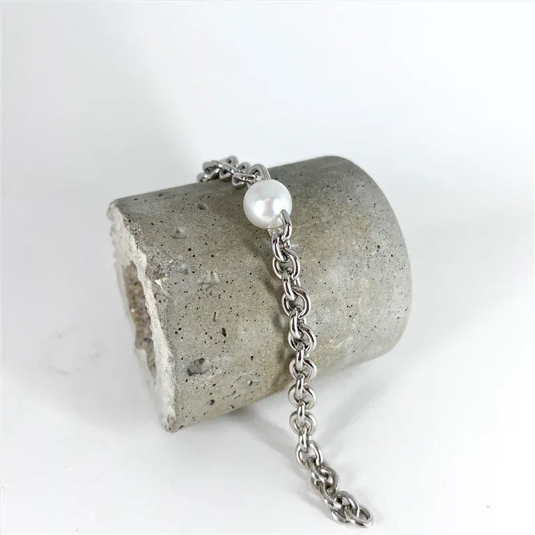 Sterling Silver and South Sea Pearl Bracelet