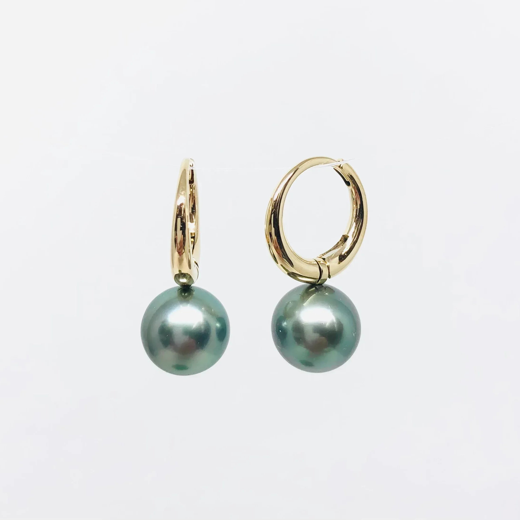 Rose Gold Tahitian Cultured Pearl Drop Earrings