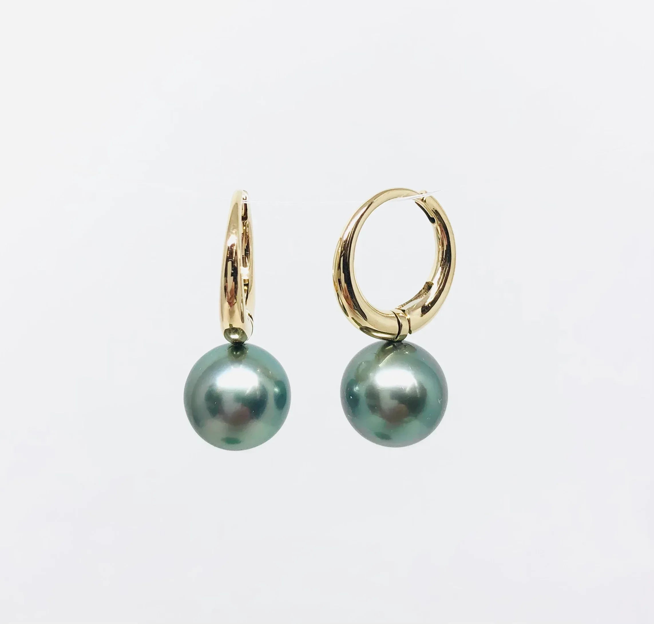 Rose Gold Tahitian Cultured Pearl Drop Earrings