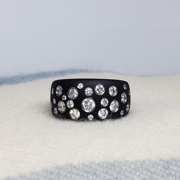 Stars in Heaven Steel and Diamond Ring