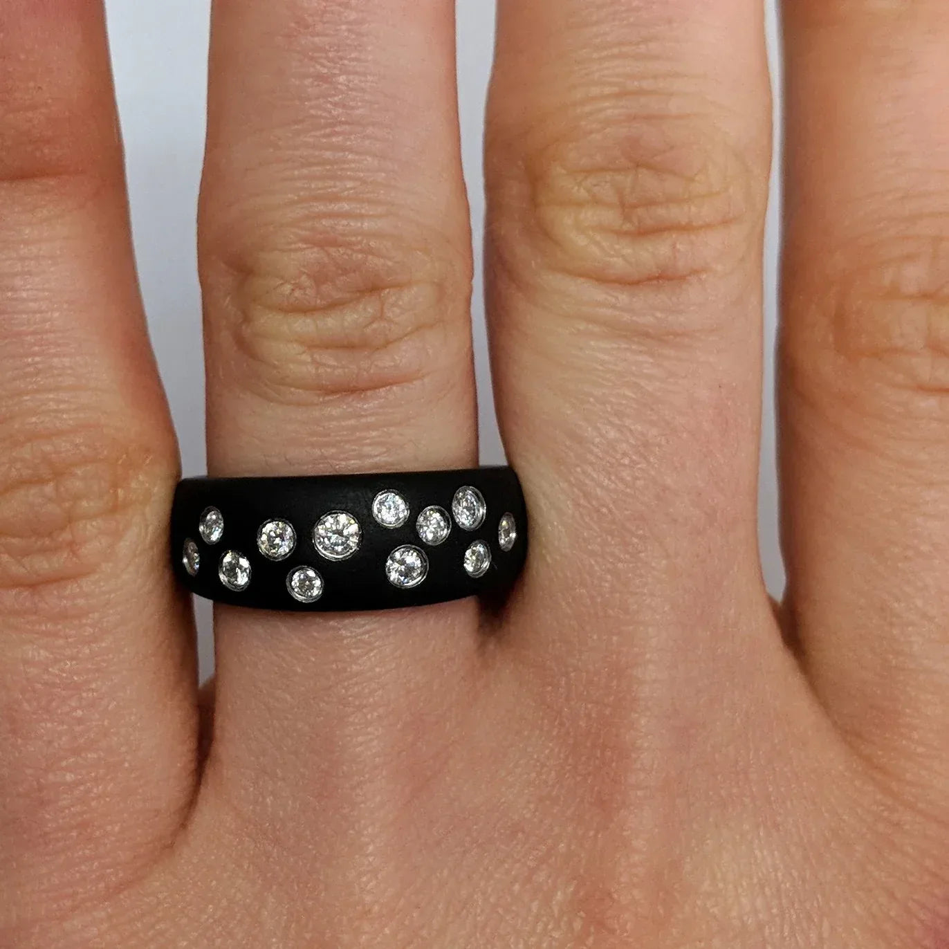 Ionized Steel and Diamond Ring