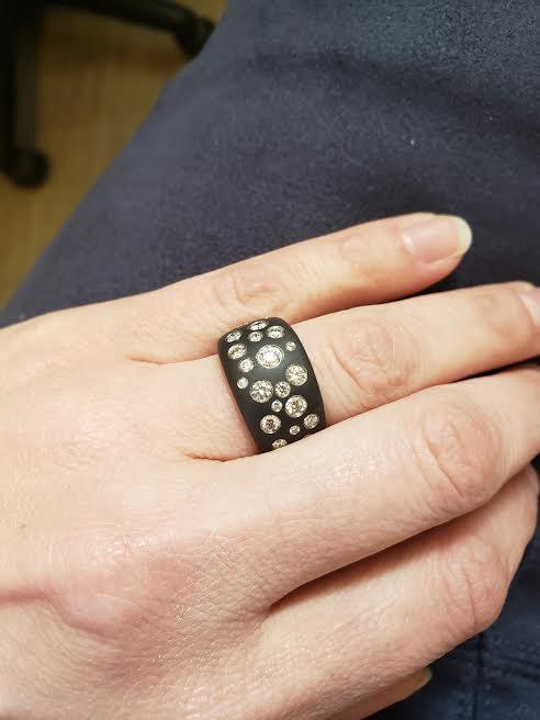 Stars in Heaven Steel and Diamond Ring