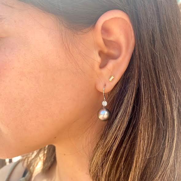 White Gold, Pearl and Diamond Earrings
