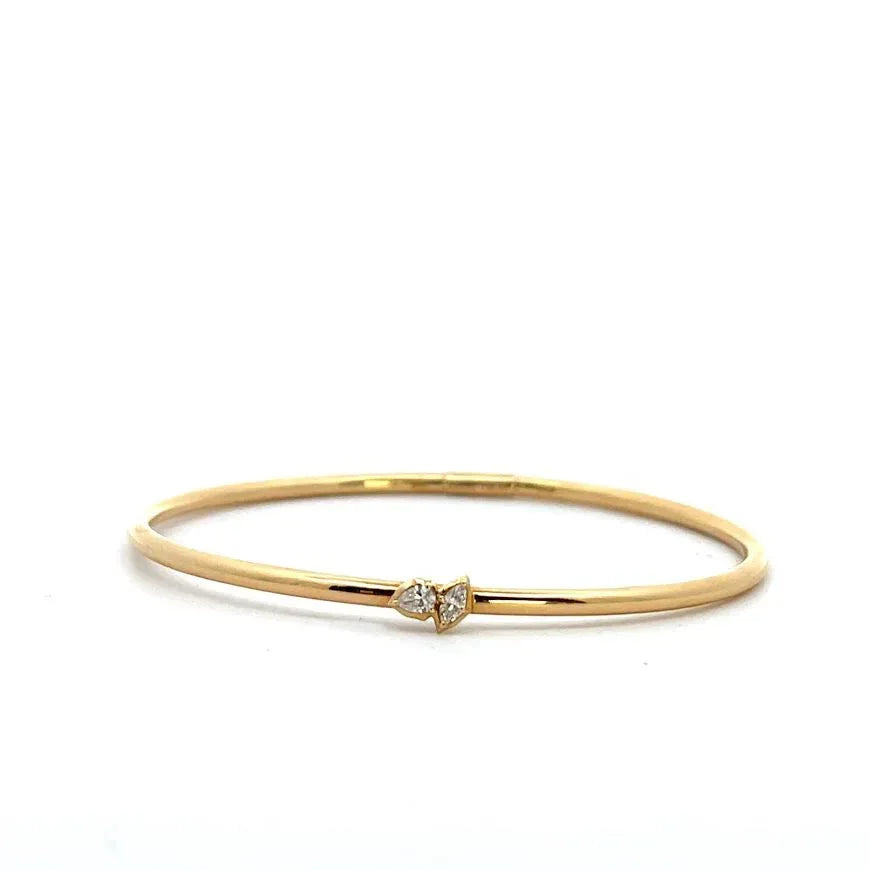 Gold and Diamond Posey Plie Bangle