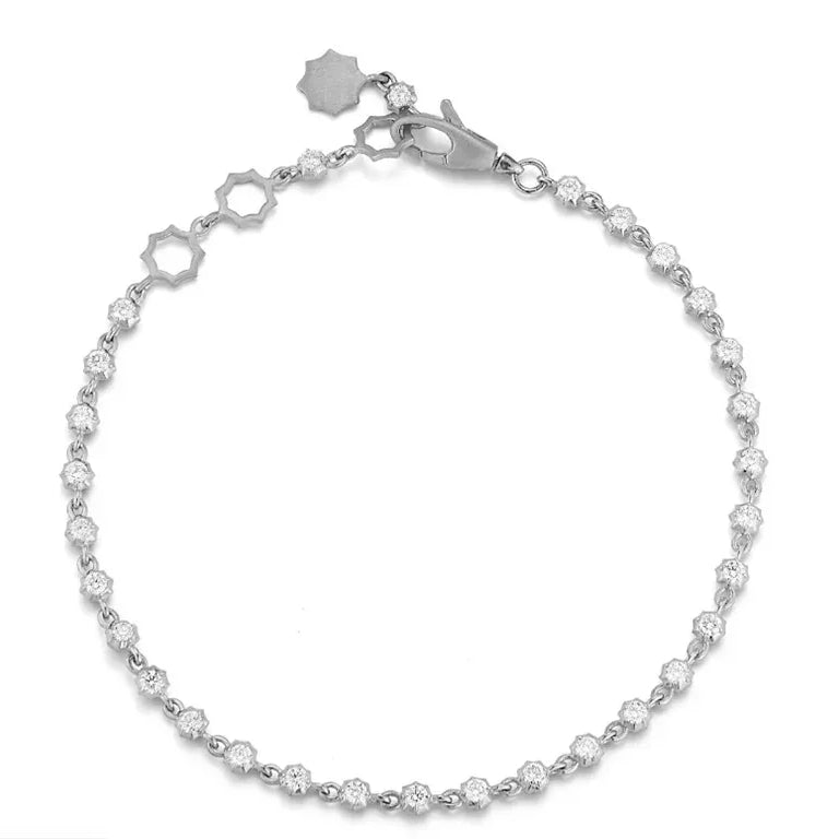 White Gold and Diamond Line Bracelet