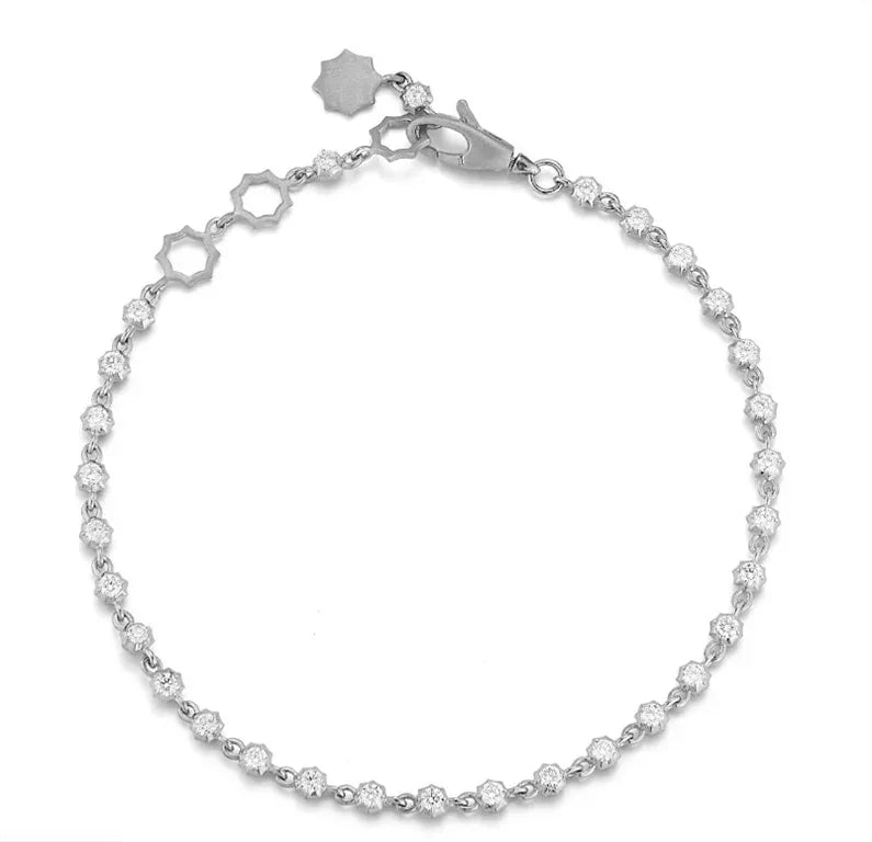 White Gold and Diamond Line Bracelet
