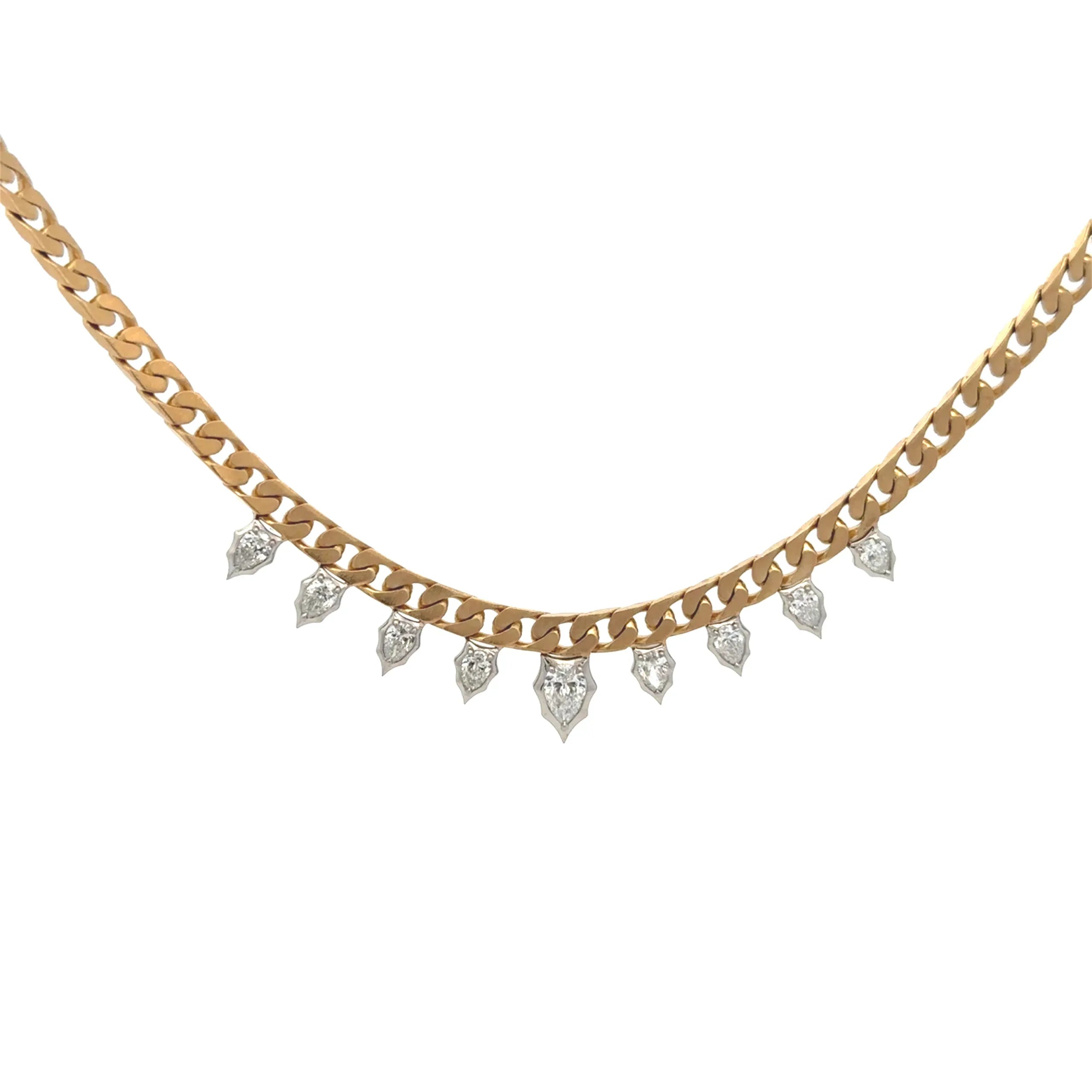 Yellow Gold, Platinum and Diamond Envoy Curb Necklace