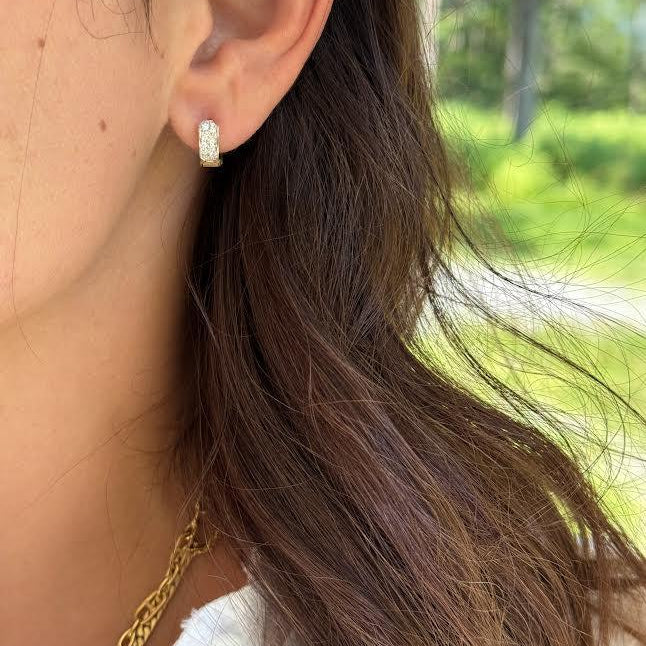 White Gold and Yellow Gold Diamond Billie Huggie