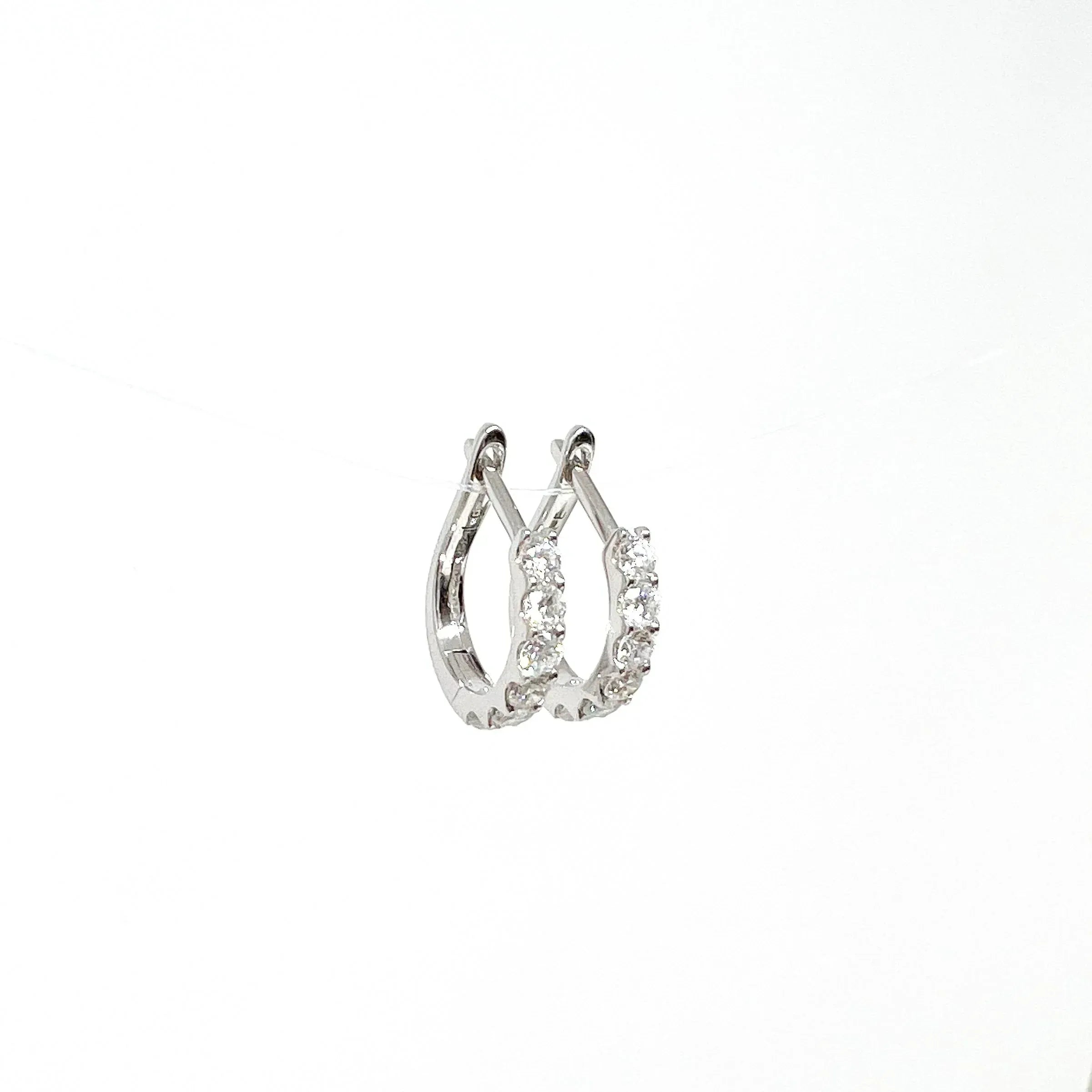 White Gold and Diamond Petite Hoops