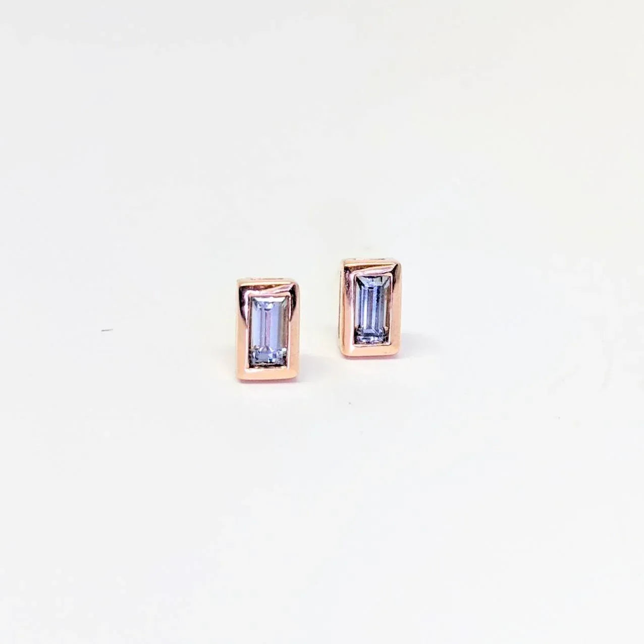 Rose Gold, Grey Spinel "Cirque" Studs