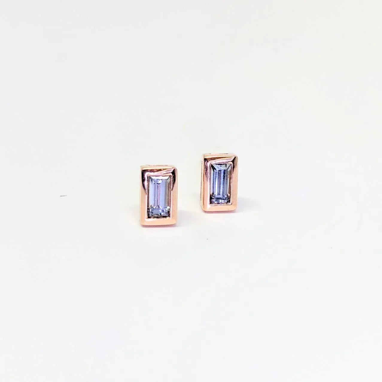 Rose Gold, Grey Spinel "Cirque" Studs