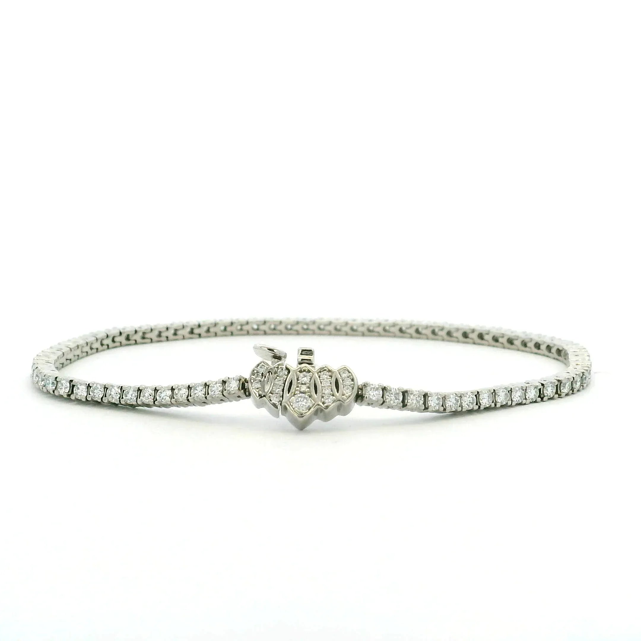 Platinum and 2.06 CT Diamond Line Bracelet