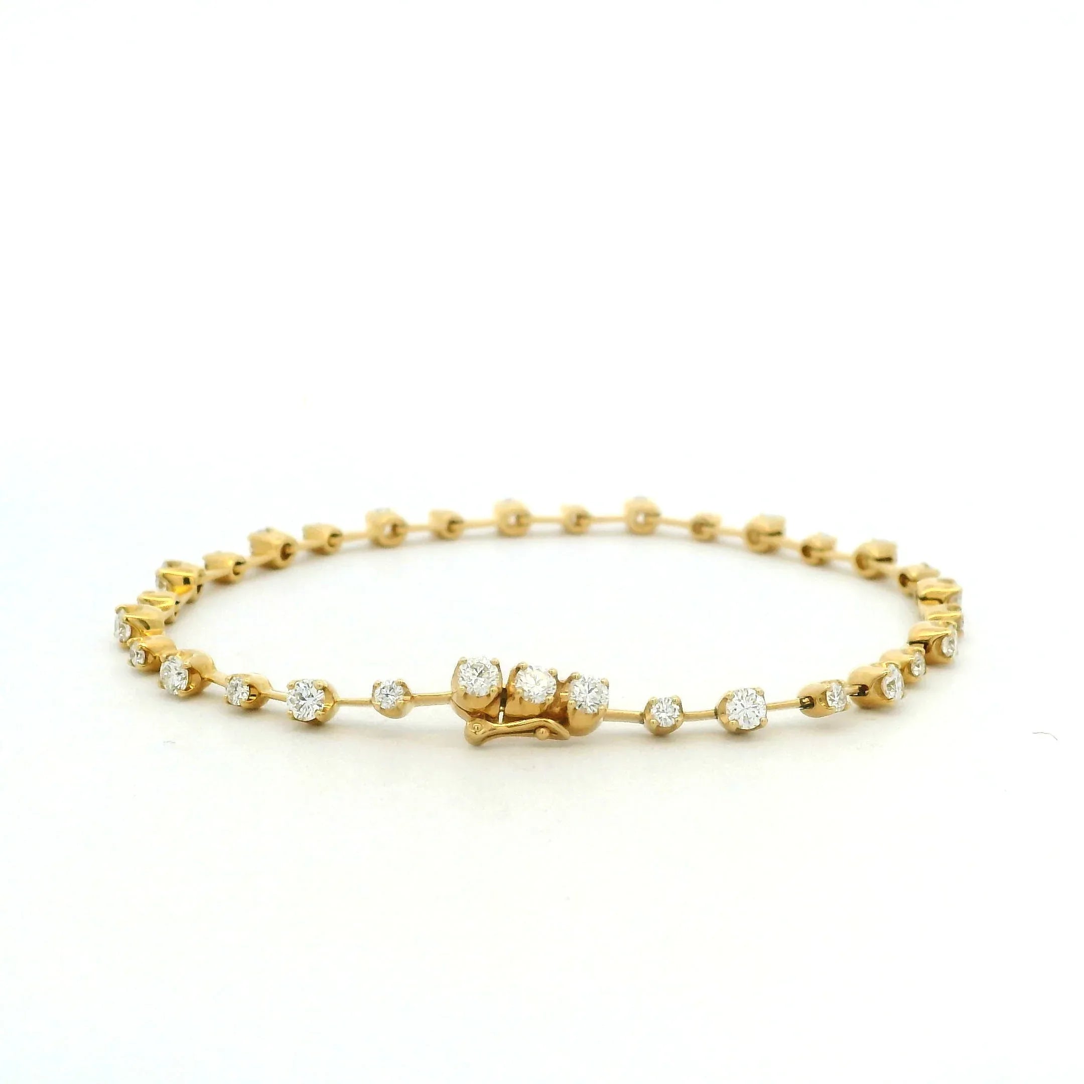 Yellow Gold and Diamond Line Bracelet