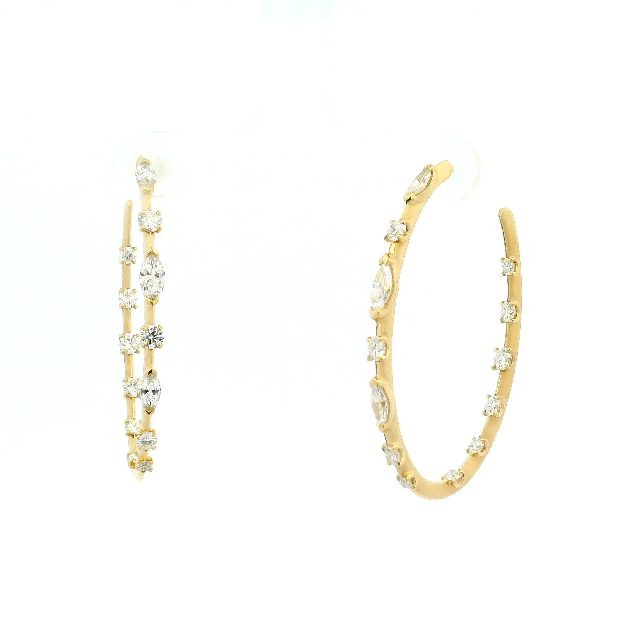 Yellow Gold and Diamond Starry Night Earrings